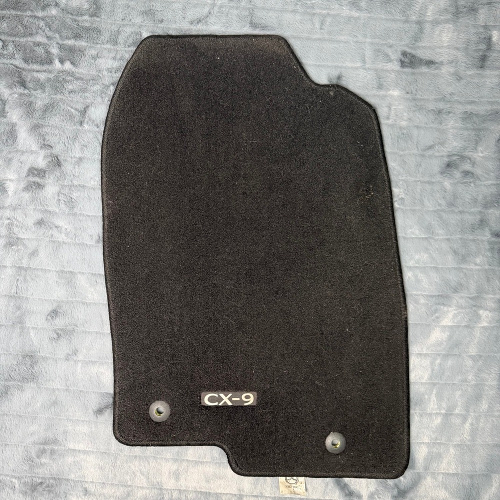 Mazda CX-9 OEM Front Passenger Side Carpet Floor Mat Black Embroidered Logo